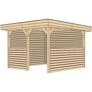 Weka Gartenlaube Rimini mit Flachdach, 349x360 cm, ideal für Gartenpartys und als Windschutz.