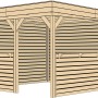 Weka Gartenlaube Rimini mit Flachdach, 349x360 cm, ideal für Gartenpartys und als Windschutz.