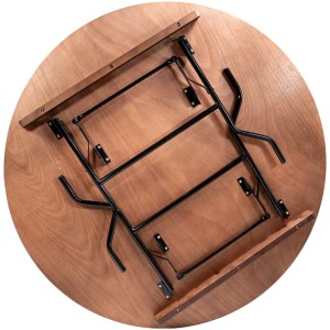 Veba Klapptisch, rund, Ø 122 cm, braun, Gestell eingeklappt.