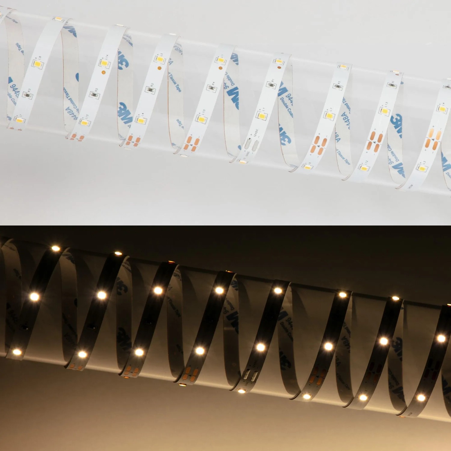 Brilo LED-Strip, 5m, schwarz, warmweiß (3000K), kürzbar, mit Kabelschalter. LED Band für Innenräume.