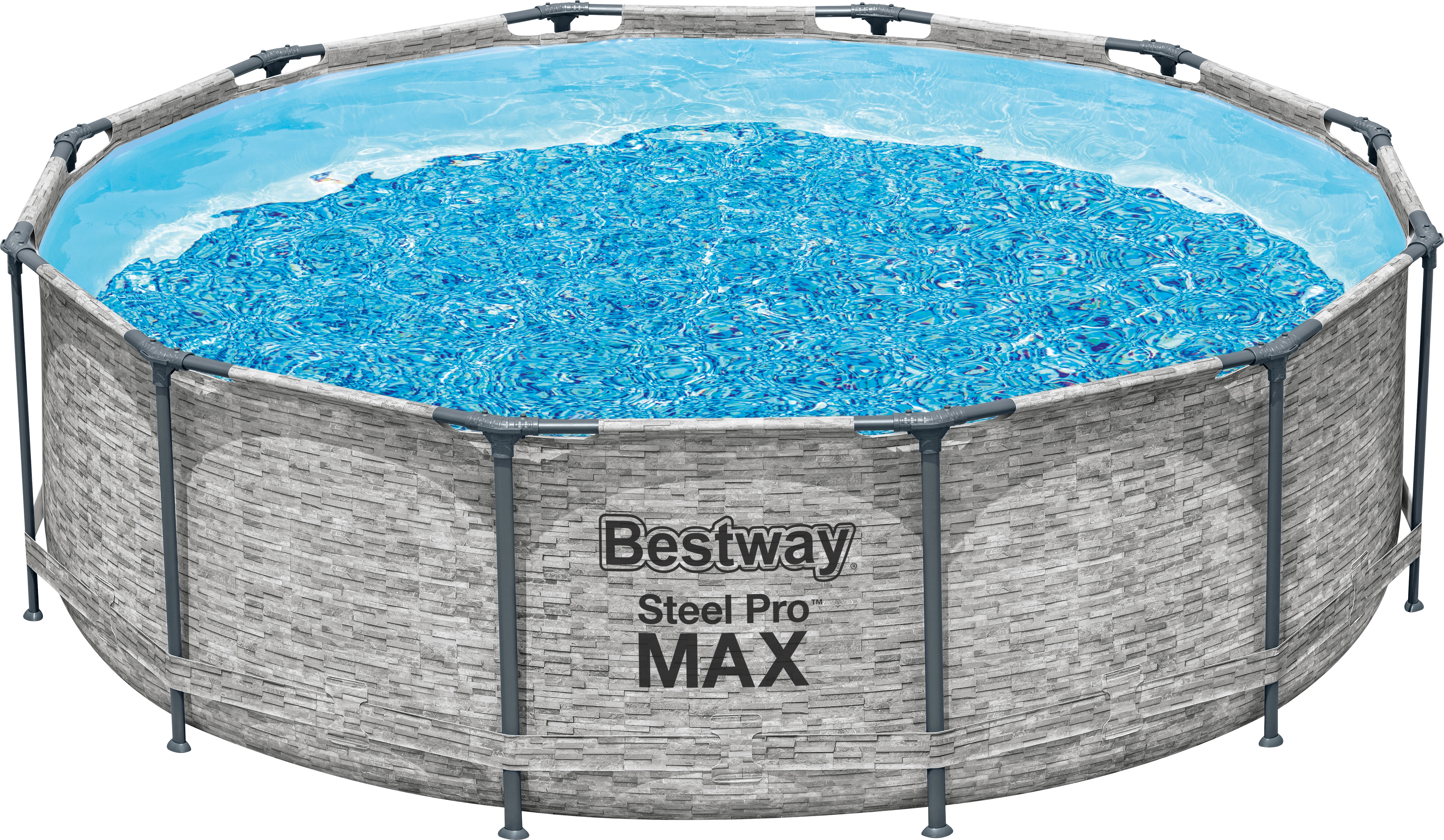 Bestway Stahlrahmenpool-Set Steel Pro MAX Frame Ø 366 x 100 cm Rund Grau  kaufen bei OBI | Swimmingpools