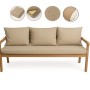 Beiges Setgarden Mix Bench Kissen für 3-Sitzer Gartenbank, 140x60 cm + 2 Rückenkissen.