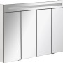 Fackelmann Spiegelschrank Twindy, 110 cm, weiß, mit vier Spiegeltüren und Beleuchtung.