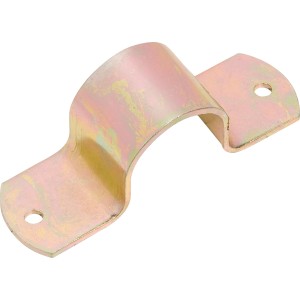 Rohrschelle, gelb verzinkt, 125 mm, zur Befestigung von Rohren und Schildern.