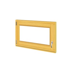 Roro Holzfenster aus Fichte, 98x58 cm, DIN links, mit Dreh-Kipp-Funktion.