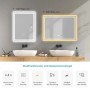 Emke LED-Badspiegel mit Anti-Beschlag, Touchschalter und Sensor. Zwei Modelle in einem Bad, kaltweiß und warmweiß beleuchtet.
