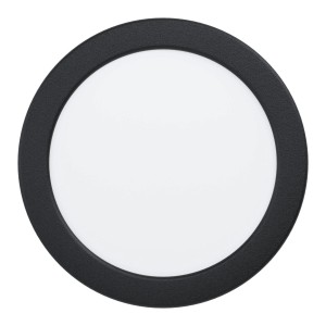 Schwarzer Eglo LED-Einbauspot Fueva 5, Ø 16,6 cm, 4.000K, IP44. Runde LED-Einbauleuchte.