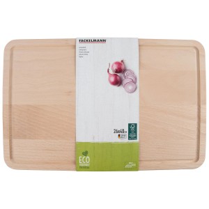 Fackelmann Schneidbrett Fair, 40x26 cm, Buche mit Saftrille.