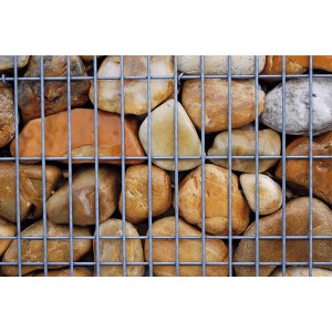 Scherf Fertig-Gabione Flusskiesel Bunt 150 cm x 50 cm x 100 cm