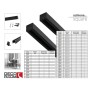 Schwarze Deco-Raum 1-Lauf Gardinenschiene Square 360cm mit Befestigungsmaterial und Anwendungsbeispiel. Ideal für Deckenmontage.