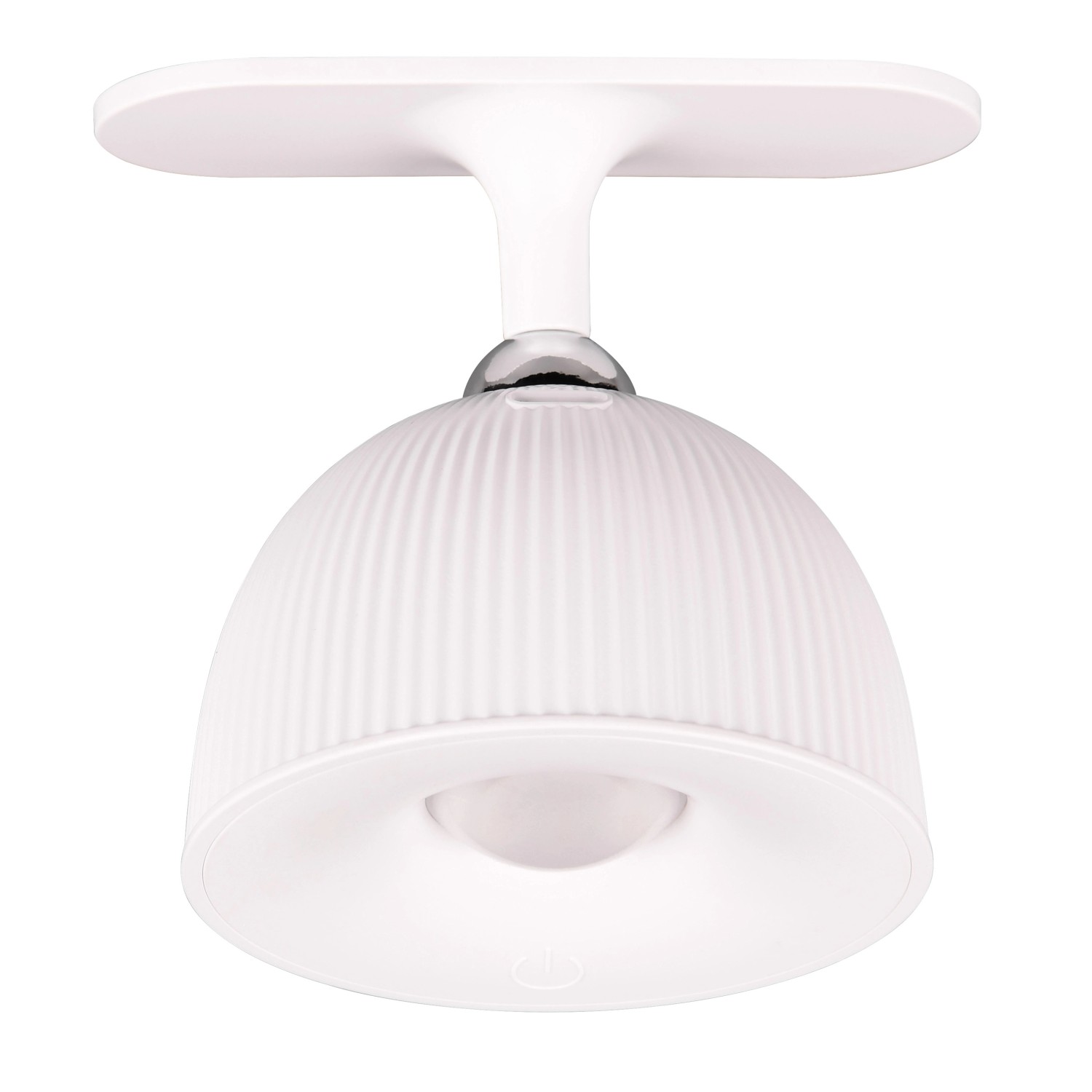 Weiße Reality LED-Tischleuchte Maxima, dimmbare Akku-Tischlampe mit abnehmbarem Leuchtenkopf.