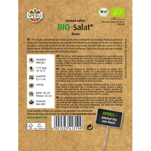 Sperli Bio-Kopfsalat Suzan Samenpackung, robuste Sorte für feste, knackige Salate.