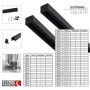 Deco-Raum Gardinenschiene nach Maß 1-Lauf Square Schwarz 140cm_3