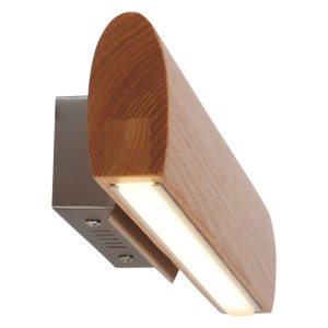 Moderne Näve LED-Wandleuchte Rondo, 35 cm, aus Holz und Metall für Innen- und Außenbereich.