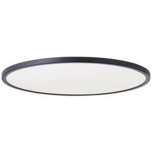 Schwarze LED Deckenleuchte Brennan, 54cm, neutralweißes Licht für Bad & Flur.