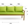Setgarden Bankkissen Lemon, 150x60 cm + 3 Rückenkissen 50x56 cm für 3-Sitzer Gartenbank.