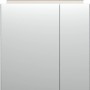 Posseik Spiegelschrank in Beton-Optik, 60 cm breit, mit Softclose und Aufsatzleuchte.