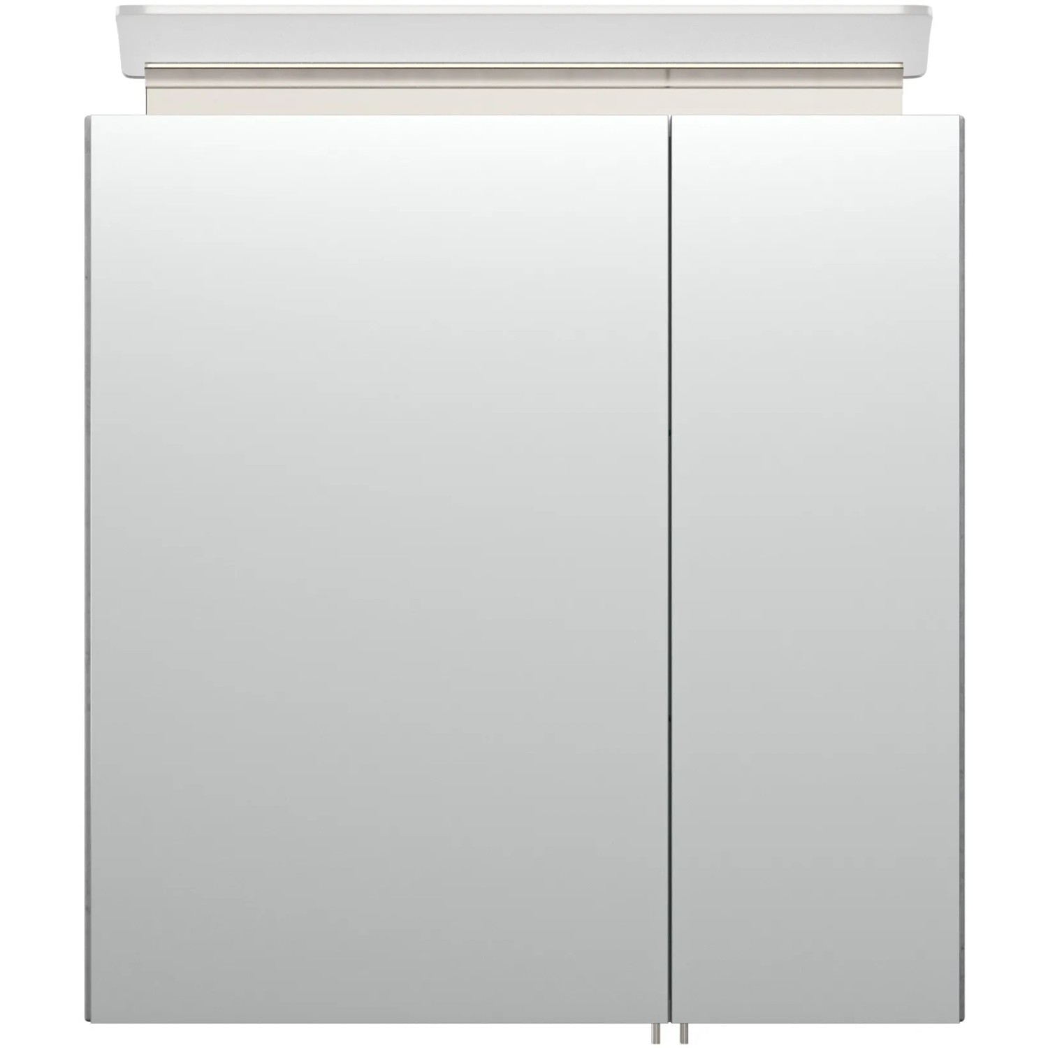 Posseik Spiegelschrank in Beton-Optik, 60 cm breit, mit Softclose und Aufsatzleuchte.