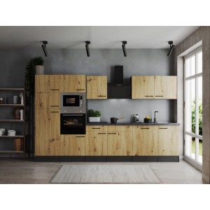 Respekta Küchenzeile Oliver 340 cm Artisan Eiche