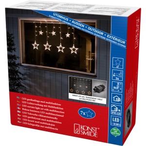Konstsmide LED Lichtervorhang 3 kleine und 4 große Sterne