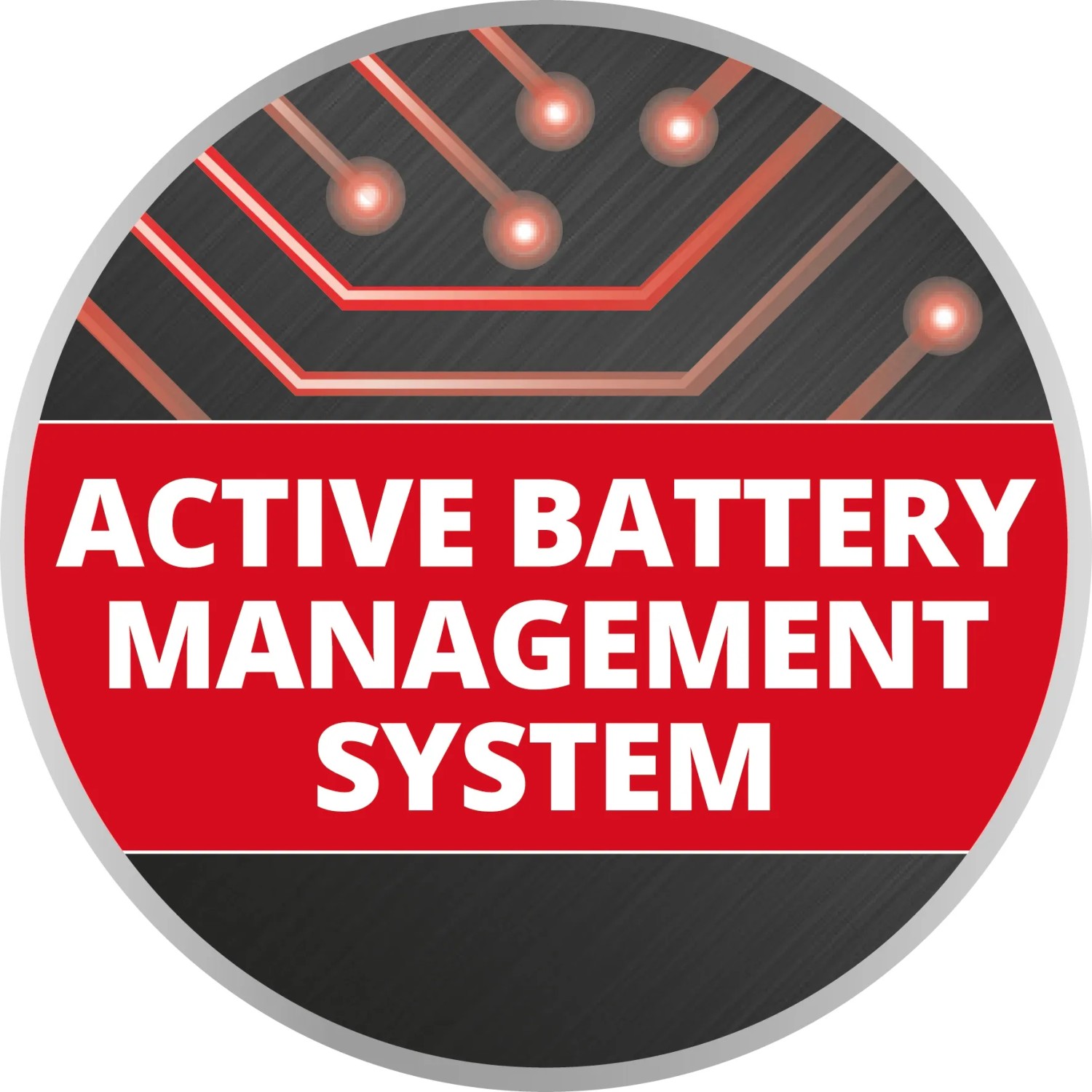 Symbol für aktives Batteriemanagementsystem (ABS) des Einhell Power X-Change Akkus.