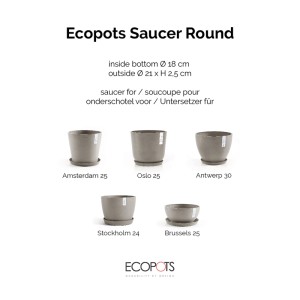 Ecopots Untersetzer Braungrau Ø 21 cm