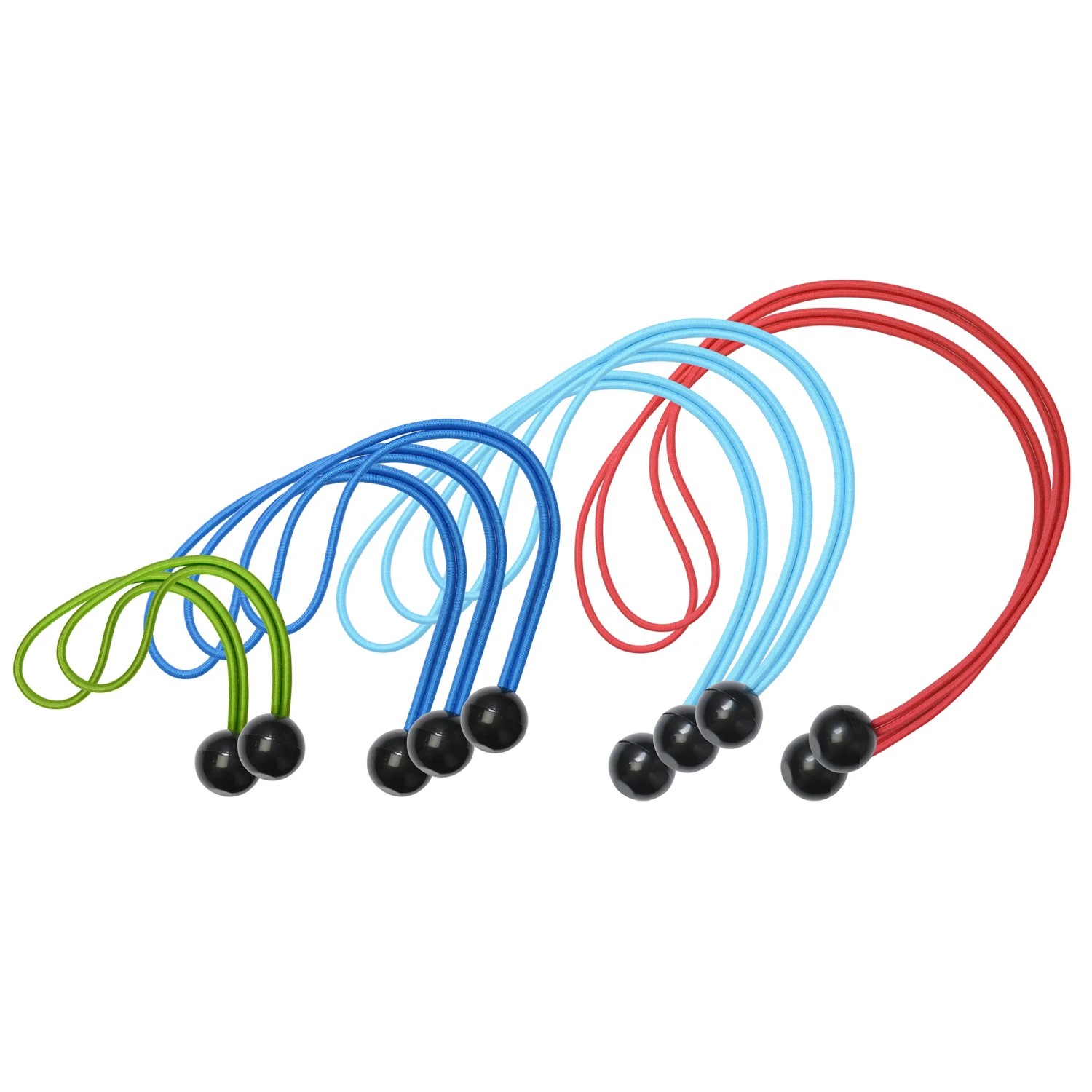 Master Lock Spanngummi Set, 10 bunte Spanngurte mit Kunststoffkugel für sicheres Befestigen.