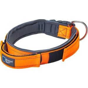 Orangefarbenes ArmoredTech Hundehalsband Dog Control XL (51-60 cm) mit Kurzleine.