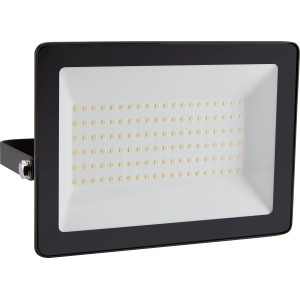 Schwarzer LED-Außenstrahler mit 100W und 8850lm für Garten und Hof.