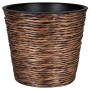 A.H.G. Übertopf aus Wasserhyazinthe, waschbraun, Ø 21cm. Konischer Pflanztopf im Boho Design.