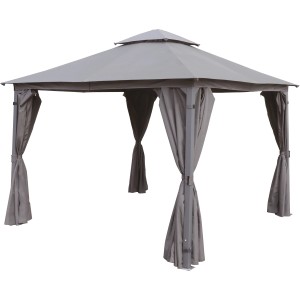 Caballo Stahl-Pavillon Anthrazit 330 cm x 330 cm