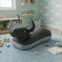 Schwarzer Westmann Sitzsack Stier, ein Schwimmtier Pool Buddy für Kinderzimmer und Garten.
