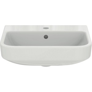 Ideal Standard i.life S Handwaschbecken, 50 cm, Weiß, mit Hahnloch und Überlauf.