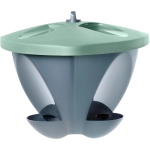 Vogelfutterhaus Birdie in Schwarz-Grün, Futterspender für kleine Vögel, zum Hängen oder Stellen.