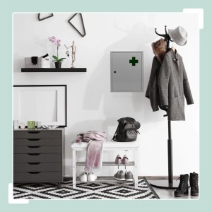 Relaxdays Medizinschrank Eisen Grün Abschließbar 43 cm x 35,5 cm x 8 cm 3 kg