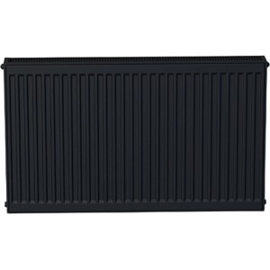 Sanicomfort Flachheizkörper, Typ DK 22, 62x120 cm, schwarz matt. Heizkörper für Wohnräume.