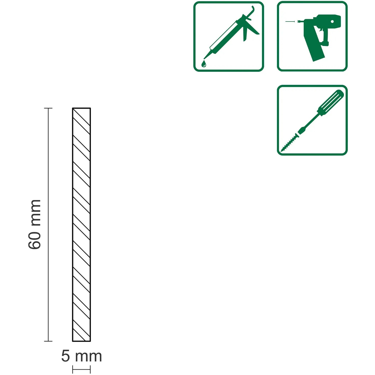 FN Neuhofer Flachleiste, Fichte/Kiefer, 5x60x1000mm, astrein, roh.