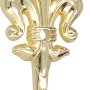 Messingfarbener Siro Zierhaken 579 im Lilien-Design, glänzend für Garderobe oder als Schlüsselhaken.