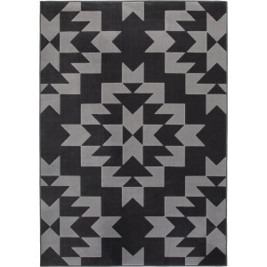 Obsession Teppich My Norik 561, 80x150 cm, Grafikmuster in Grau und Schwarz.