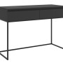 Selsey Bemmi Schminktisch schwarz mit zwei Schubladen und schwarzem Metallgestell. Moderner Kosmetiktisch für Schlafzimmer.