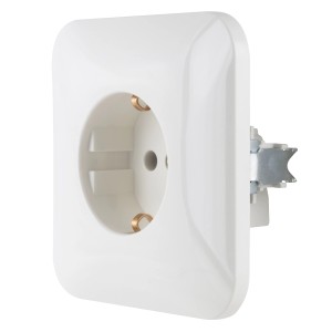 Weiße REV Ritter Steckdose Standard Komplett für den Innenbereich.