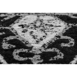 Kayoom Kurzflorteppich River 150, 120x170 cm, Schwarz-Grau mit Vintage Muster.