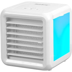 Weißer Mini Luftkühler mit LED-Farbwechsel, 7 W, für angenehme Kühle.