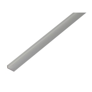 Silbernes Abschlussprofil aus Aluminium, L-Form, 10x14x2000 mm, für saubere Kanten.