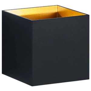Schwarze, matte Trio LED-Wandlampe Louis mit goldfarbener Innenseite, 4,3 W.