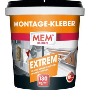Eimer MEM Montage-Kleber Extrem, 1 kg, für Beton, Mauerwerk, Putz und Holz.