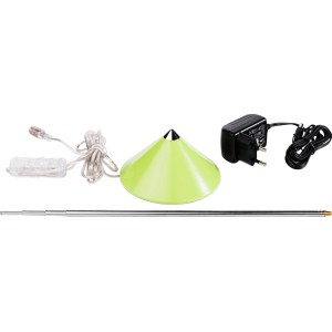 Parus LED-Pflanzenlampe Sunlite (7W, Grün) mit Teleskopstab, Netzteil und Kabel.