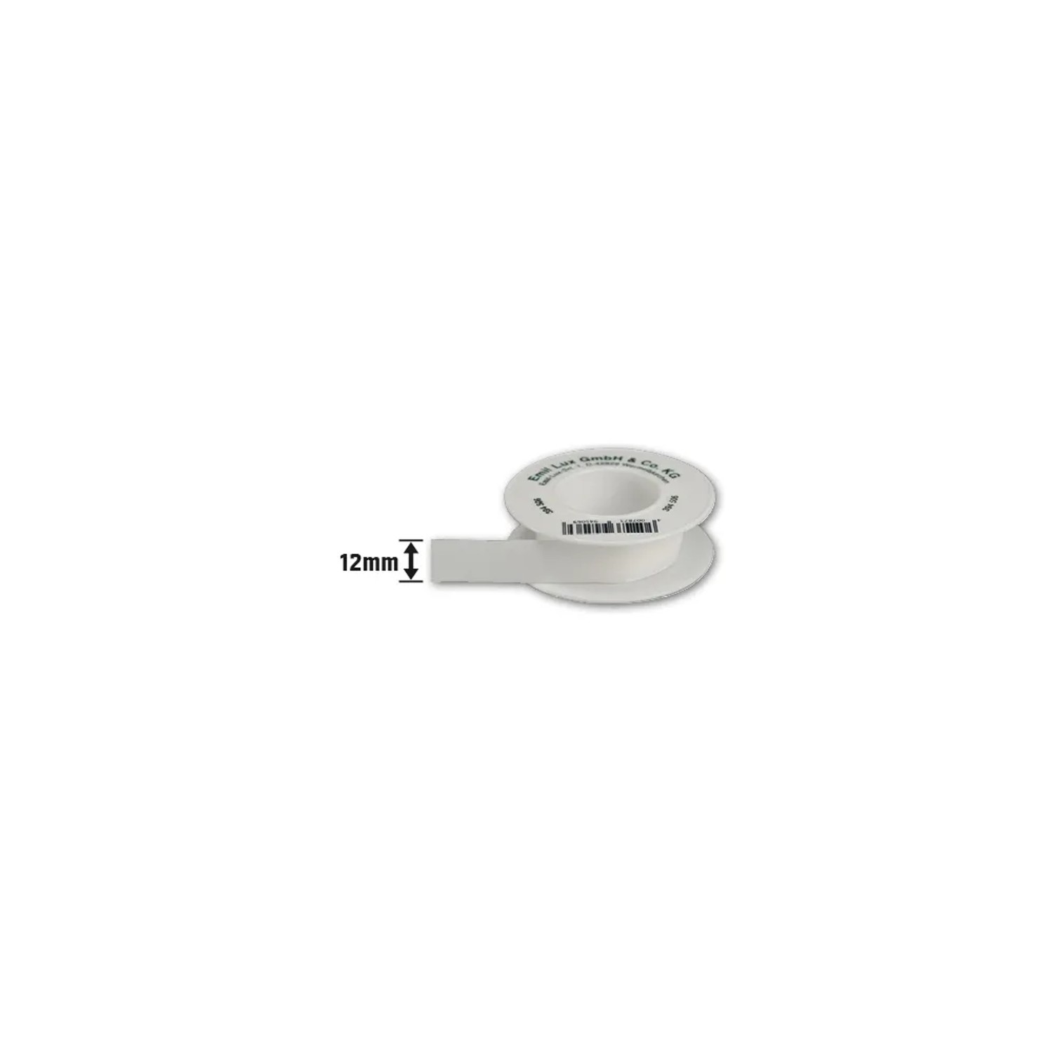 Rolle Gewindedichtband, 12mm breit, aus Teflon für Rohrsysteme.