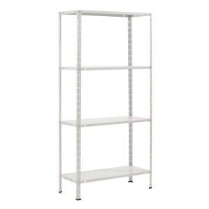 Metall-Schraubregal, pulverbeschichtet, 150x75x30 cm, mit 4 Böden. Ideal für Lagerung.