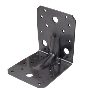Duravis Schwerlast Winkelverbinder, 105x10x90mm, mit Sicke und Duplexbeschichtung in Schwarz-Diamant.